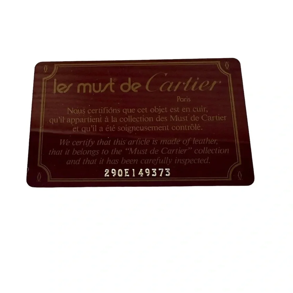 Les must de Cartier Burgundy Cosmetic Pouch Clutch Like New Condition
